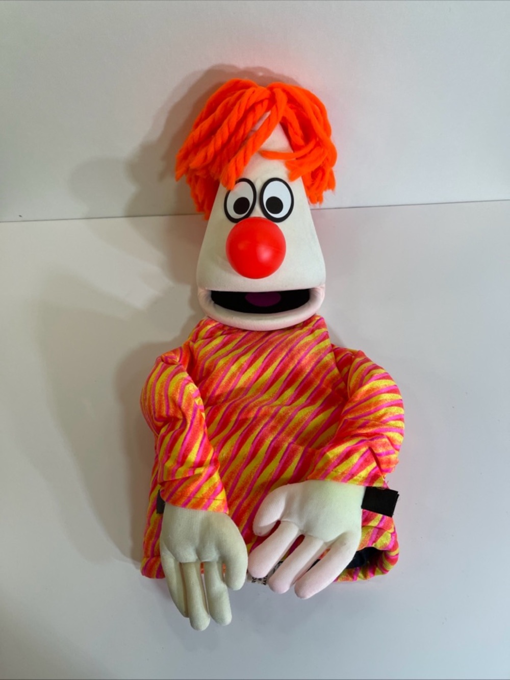 Vintage Puppet Productions Orange Hair Cone Puppet TX Read Desc